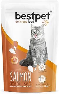 Bestpet Kısırlaştırılmış Kediler İçin Somon Balıklı Kuru Mama, 1 kg