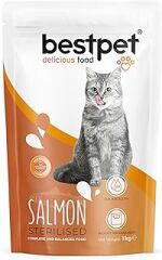 Bestpet Kısırlaştırılmış Kediler İçin Somon Balıklı Kuru Mama, 1 kg