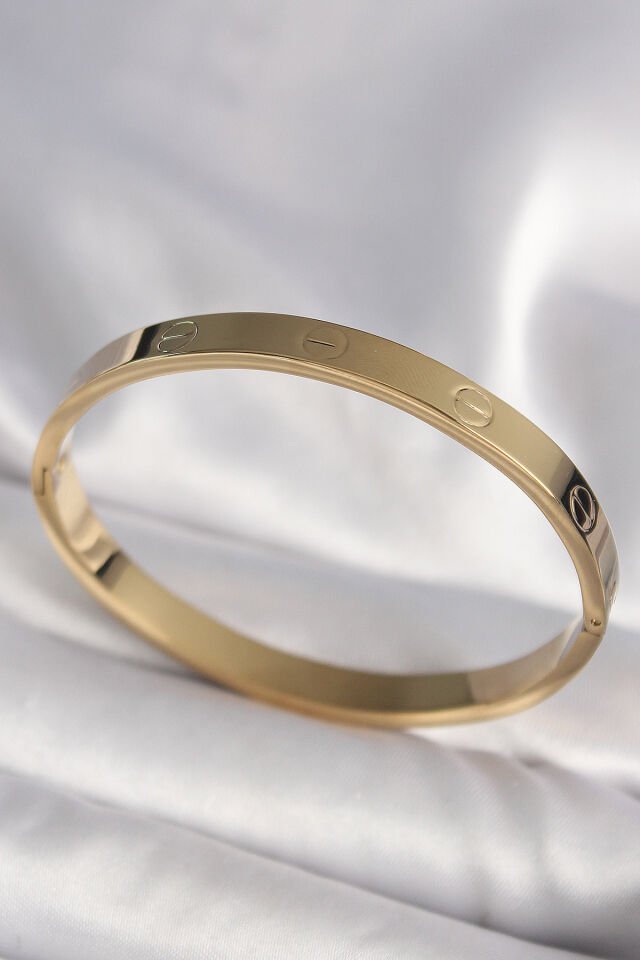 316L Çelik Gold Renk Cartier Model Kadın Kelepçe