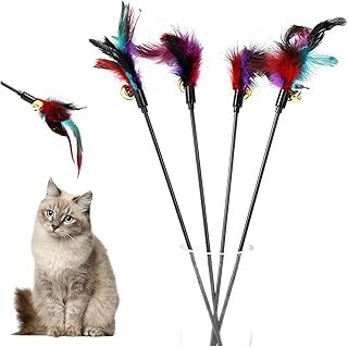 Luti Concept Çıngıraklı Tüylü Kedi Oyun Çubuğu, Evcil Hayvan Oyun Çubuğu, Kedi Eğlence Aktivite Oyuncağı Tüylü Zilli Çubuk