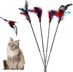 Luti Concept Çıngıraklı Tüylü Kedi Oyun Çubuğu, Evcil Hayvan Oyun Çubuğu, Kedi Eğlence Aktivite Oyuncağı Tüylü Zilli Çubuk