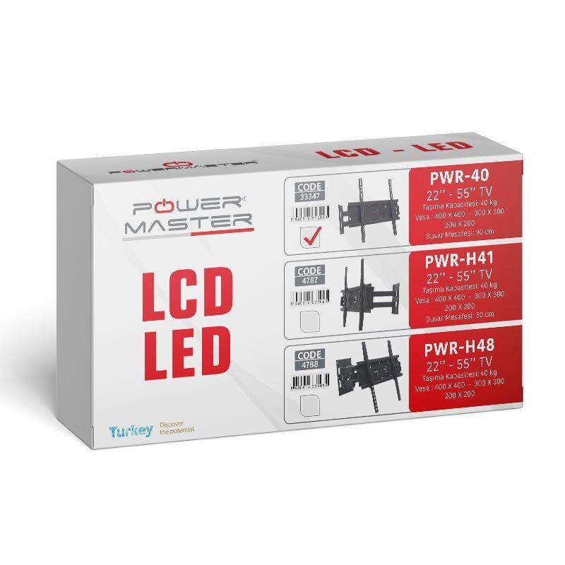 PM-40 22 - 55 LED/LCD/PLAZMA KİLİTLİ DUVAR ASKI APARATI (PWR-H40)