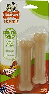 Nylabone 982510 köpek kemiği enerji çiğneme köpekler, kemik kemiği oyuncağı, tavuk tadı için, ikili paket, XS - 7 kg'a kadar köpekler için