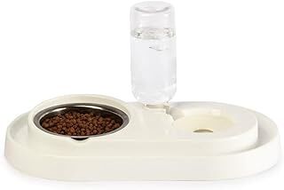 Miapet Hazneli Kedi-Köpek Mama Ve Su Kabı Seti 500ml Beyaz