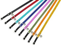 KARLIE KADİFE KEDİ TASMA ÇING. 30 CM AÇIK MAVİ