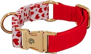 GOPAWGO Valentine Premium Renkli Köpek Tasması Metal Donanımlı | El Yapımı ve Dayanıklı | Yavru Köpekler için Ayarlanabilir ve Yumuşak (Küçük)