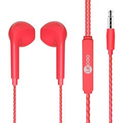 EH104R 3.5MM JACKLI KABLOLU KULAK İÇİ MİKROFONLU KIRMIZI KULAKLIK
