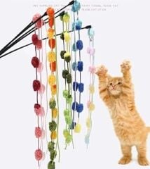 Blitzen Çıngıraklı Kedi Oyun Oltası, Renkli Uzun Kedi Oltası Oyuncağı 1 Adet