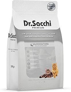Dr.Sacchi Premium Düşük Tahıllı Somonlu Ve Ton Balıklı Kısırlaştırılmış Kedi Maması 1 Kg
