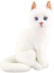 Animals Of The World Oturan Kedi Peluş Oyuncak, Beyaz, 22cm