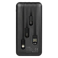 TX108 10000 MAH SİYAH GÖSTERGELİ EKSTRA KABLOLU 4 ÇIKIŞLI POWERBANK