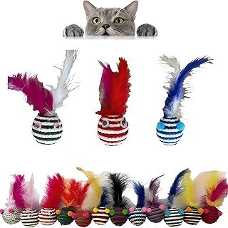 AEE® 2 Adet Kedi Topu Tüylü Zilli İpli Sarma Kedi Oyuncağı
