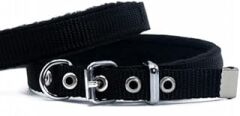 Doggie Polar Pedli Sade Dokuma Boyun Tasması Siyah 1,5x20-25 Cm