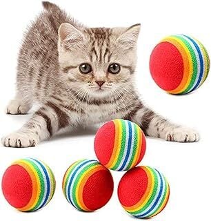Buffer® 3lü Gökkuşağı Sünger Kedi Köpek Çiğneme Oyun Topu 4,2 cm