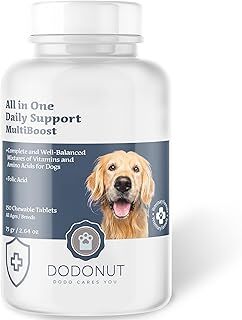 Dodonut MultiBoost Köpek Multivitamin ve Amino Asit Besin Takviyesi, 150 Tablet