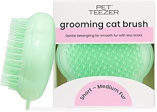 Tangle Teezer Kedi Teezer | Küçük, Dökülme Önleyici Kedi Tüyü Fırçası | Kediler için Nazik, Yatıştırıcı Fırça | Yeşil