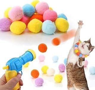 Kedi Oyun Tabancası - 30'lu Peluş Toplarla Oyun ve Aktivite Oyuncağı