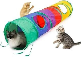 TİNEKE Düz Kedi Tüneli Katlanır Gökkuşağı Uzun Düz Kedi Köpek Oyun Tüneli Evcil Hayvan Oyun Tüneli