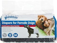 Pawise Köpek Alt Bağlama Bezi M Boy Siyah 12 Adet