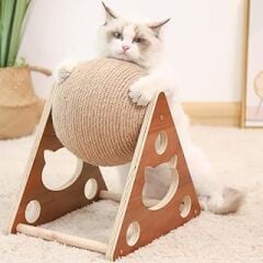 Tineke Ahşap Ipli Kedi Oyuncagi Topu Kedi Tırmalaması