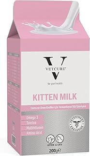 Vetcure Kitten Milk Yavru ve Anne Kedi İçin Tamamlayıcı Süt Tozu Takviyesi 200 gr