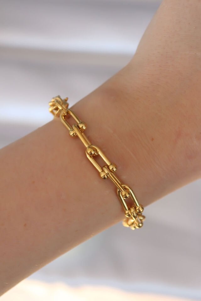 316L Çelik Özel Seri   Gold Renk Tiffany Bileklik