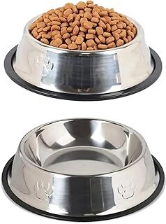 Busstier Paslanmaz Çelik Kedi ve Köpek Mama Kabı - Kaymaz Tabanlı, Dayanıklı Besleme Tası (18 Cm)