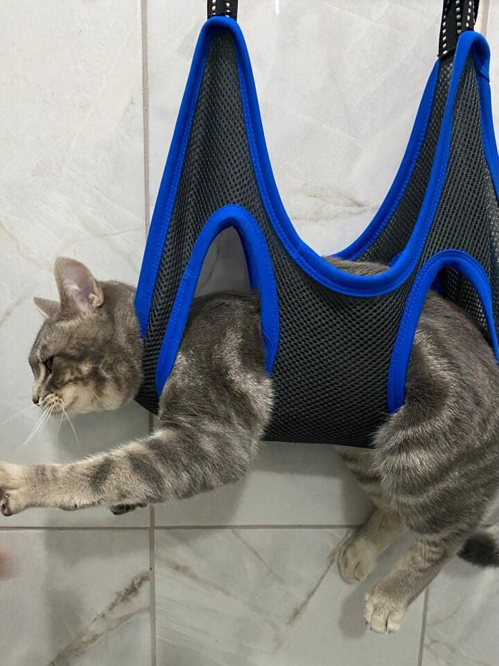 Kedi/Köpek Bakım Hamağı Koyu Gri - S