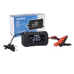 UCOMEN UC-C120501B 12V 6A SİYAH LCD GÖSTERGELİ AKILLI AKÜ ŞARJ CİHAZI