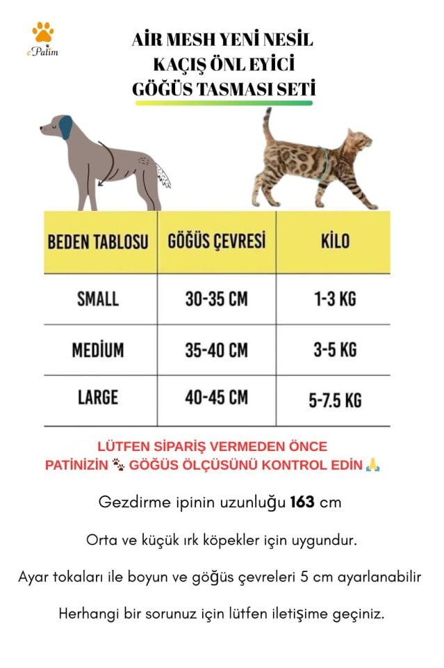 ePatim Yeni Nesil Nefes Alabilen Kedi Göğüs Tasması Seti Fuşya - S