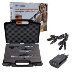MV-19587 UHF GİTAR TİP KABLOLU MİKROFONU KABLOSUZ ÇEVİRİCİ (MİKROFON XLRLİ)