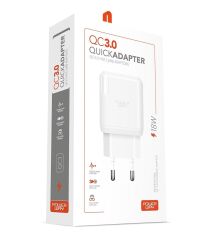QC3 Hızlı 18W USB 3.0 Şarj Adaptörü (Tüm Telefonlara Uyumlu)