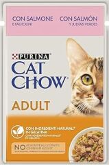 PURINA Cat Chow Adult Somonlu Yetişkin Kediler için Yaş Kedi Maması Pouch (26 x 85 gr)