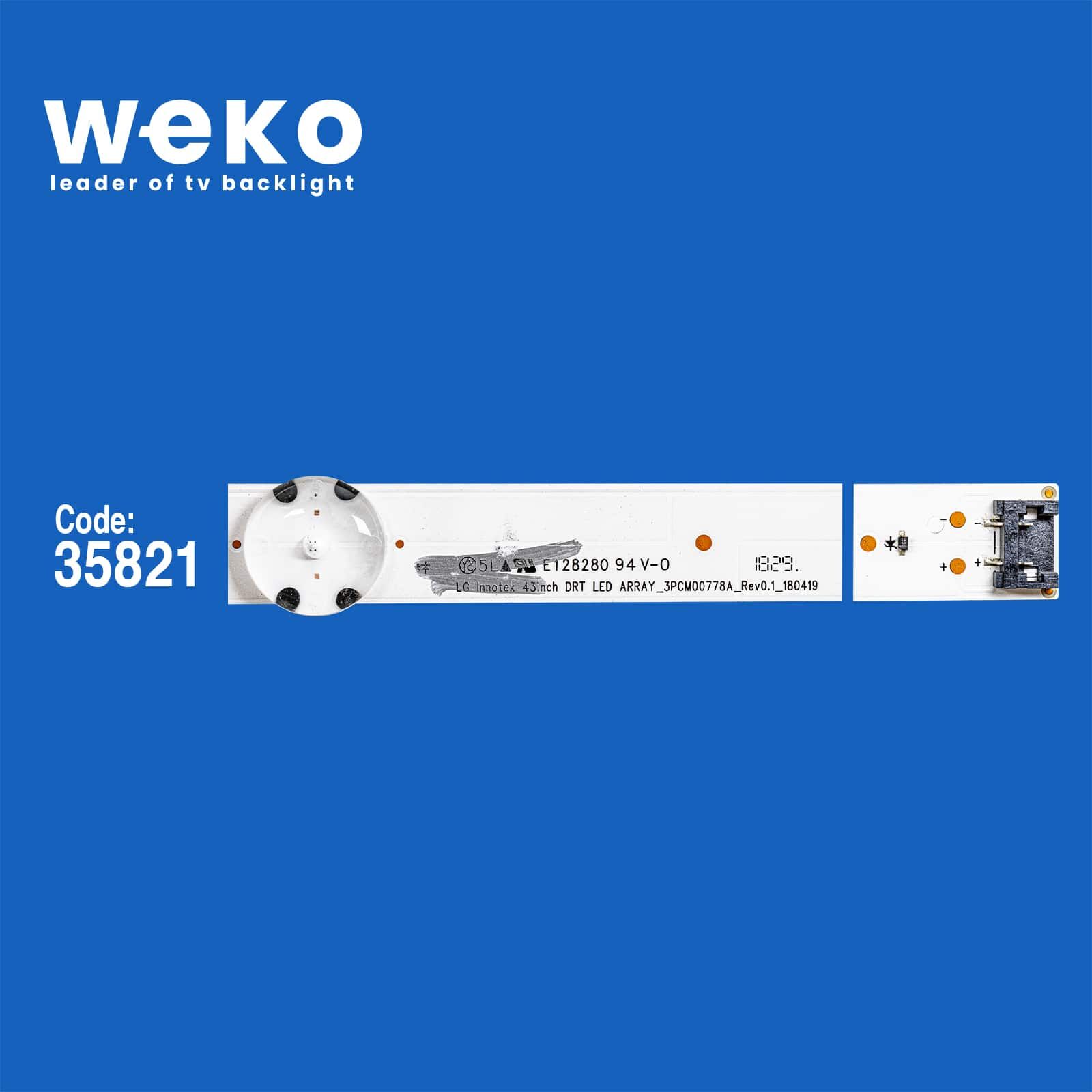 6541 35821X3 LG INNOTEK 43INCH DRT LED ARRAY_3PCM00778A_REV0.1_180419  3 ADET LED BAR