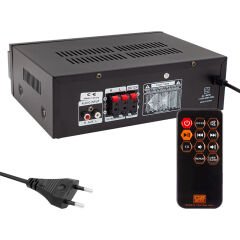 HD-510 2X50 WATT 220V/12V GİRİŞ USB-SD -BT-UK TRAFOSUZ 2 MİK GİRİŞLİ STEREO ANFİ