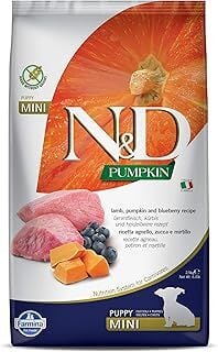Farmina Pet Foods, NveD Pumpkin Kuru Köpek Maması, Tahılsız, Kuzu Ve Yabanmersinli, Yavru Köpek Mini, PND0250029, 2.5kg, Kahverengi