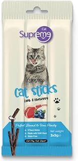 Supreme Cat Sticks Kuzu Etli ve Yaban Mersinli Kedi Ödül Çubukları 3x5gr