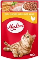 My Love Soslu Tavuk Etli Pouch Kedi Maması, 100Gr, 24 Adet