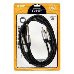 LD398 2X6.3 MM MONO ERKEK + 2XRCA ERKEK 1.5 METRE KABLO