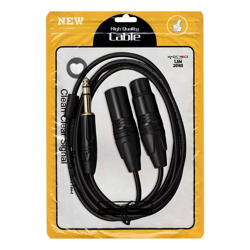 LD390A CANON ERKEK DİŞİ + 6.3 MM STEREO ERKEK 1.5 METRE KABLO