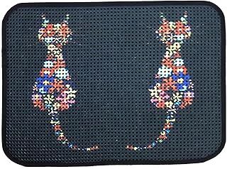 Miapet Elekli Desenli Kedi Tuvalet Önü Paspası 60 x 45 cm Ters Kediler