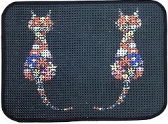 Miapet Elekli Desenli Kedi Tuvalet Önü Paspası 60 x 45 cm Ters Kediler