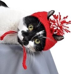 X-Perk Örme Kedi Şapkası Ponponlu Yılbaşı Şapkası