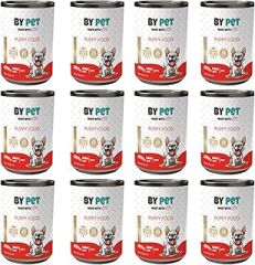 bypet Yavru Köpekler İçin Dana Etli Konserve Yaş Mama 415 gr x 12 Adet