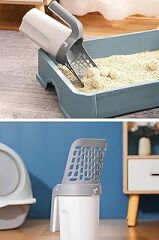 Mobee Elekli Poşet Hazneli Kedi Kum Temizleme Küreği Kaka Poşeti Hediyeli Kum Küreği