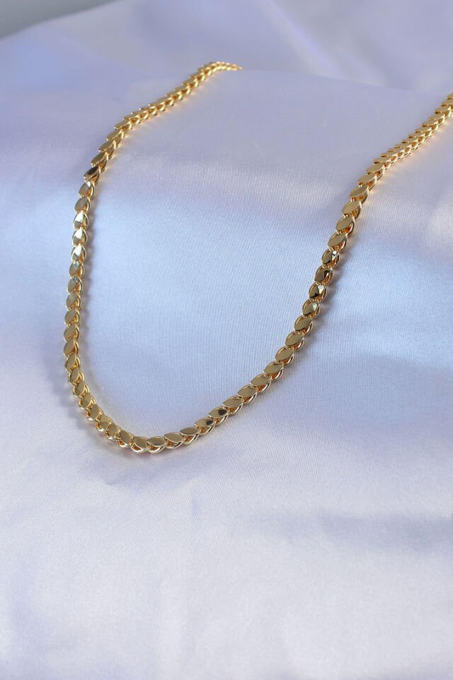 316L Çelik Özel Seri    Gold Renk 60 cm Arpa Zincir Model Kadın Kolye