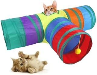 Hoala Hoala Kedi Oyun Tüneli, Katlanabilir Renkli Kedi Oyun Parkı, Eğlenceli Oyun Tüneli, Evcil Hayvan Oyun Evi (T Şeklinde)