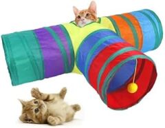 Hoala Hoala Kedi Oyun Tüneli, Katlanabilir Renkli Kedi Oyun Parkı, Eğlenceli Oyun Tüneli, Evcil Hayvan Oyun Evi (T Şeklinde)