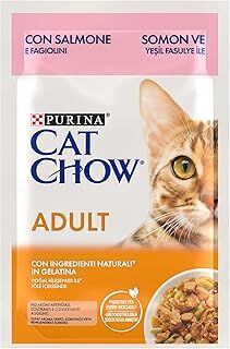 Purina Cat Chow Pouch Somonlu ve Yeşil Fasulyeli Yetişkin Kediler İçin Yaş Mama 85gr x 26 Adet