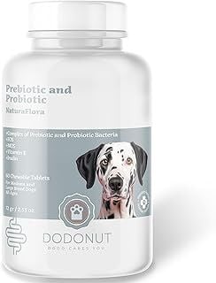Dodonut NaturaFlora Köpek Probiyotik ve Prebiyotik Besin Takviyesi, 60 Tablet